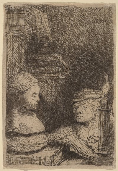 Man Drawing from a Cast by Rembrandt van Rijn