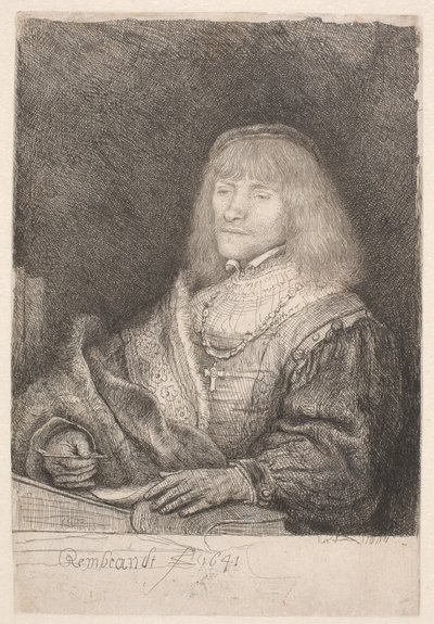 Man at Desk, Wearing Cross and Chain by Rembrandt van Rijn