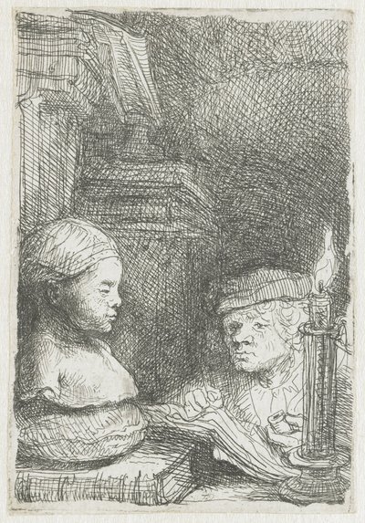 Man Drawing from a Cast by Rembrandt van Rijn