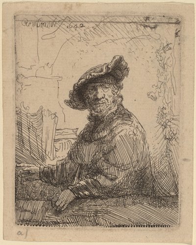 Man in an Arbor by Rembrandt van Rijn