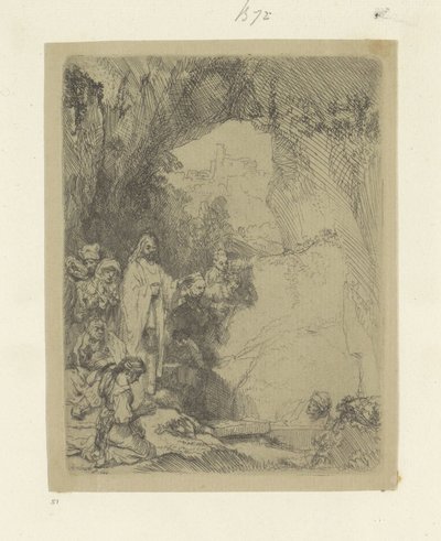 Raising of Lazarus: small plate by Rembrandt van Rijn