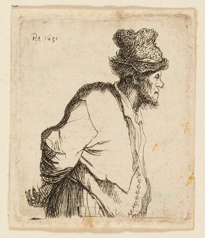 Peasant with His Hands Behind His Back by Rembrandt van Rijn