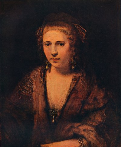 Portrait of Hendrickje Stoffels with a Velvet Beret by Rembrandt van Rijn