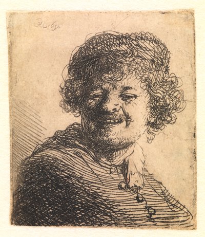 Rembrandt in a Cap, Laughing: Bust by Rembrandt van Rijn