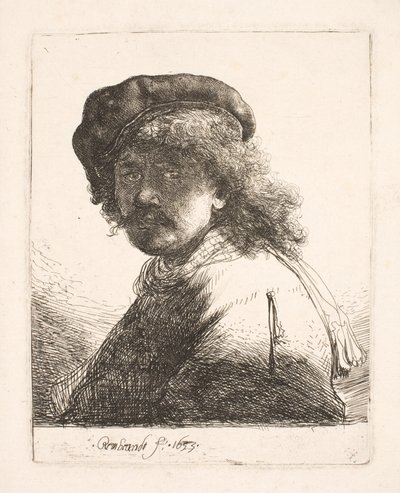 Rembrandt in a Cap and Scarf by Rembrandt van Rijn