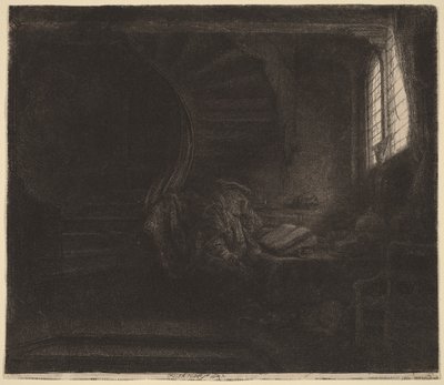 Saint Jerome in a Dark Chamber by Rembrandt van Rijn
