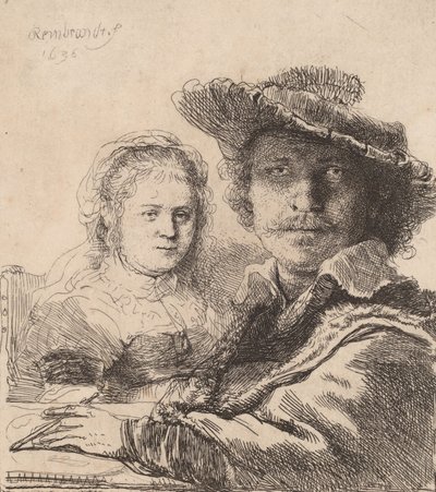 Self-Portrait with Saskia, 1636 by Rembrandt van Rijn