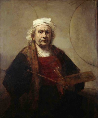 Self portrait with two circles by Rembrandt van Rijn