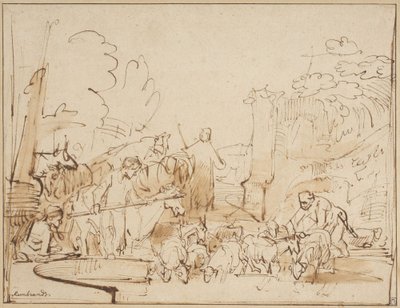 Shepherd and Neatherds by Rembrandt van Rijn