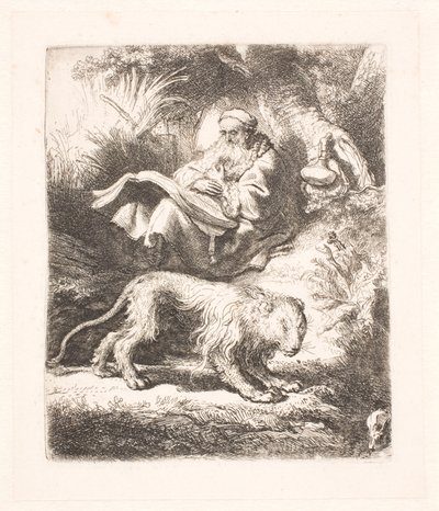 St. Jerome reading by Rembrandt van Rijn
