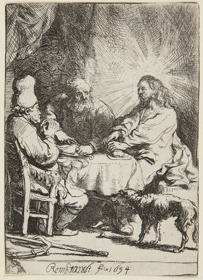 Supper at Emmaus (small plate) by Rembrandt van Rijn