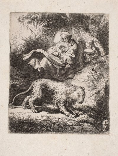 Saint Jerome Reading by Rembrandt van Rijn