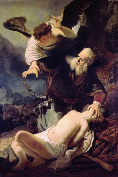 The Angel Stopping Abraham from Sacrificing Isaac, 1636 by Rembrandt van Rijn