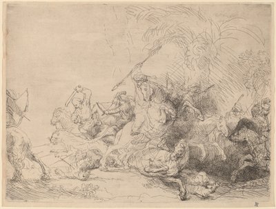 The Large Lion Hunt by Rembrandt van Rijn