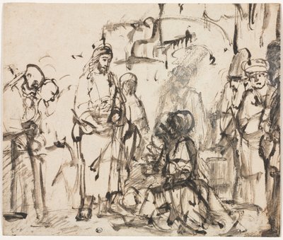 The Meeting of Christ with Martha and Mary after the Death of Lazarus by Rembrandt van Rijn