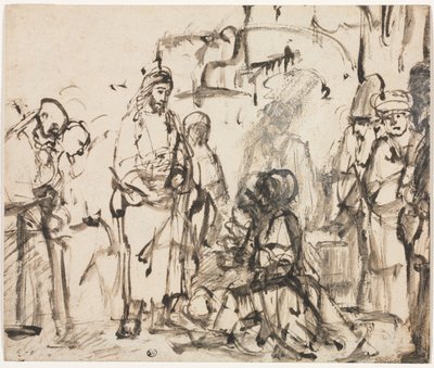 The Meeting of Christ with Martha and Mary after the Death of Lazarus by Rembrandt van Rijn