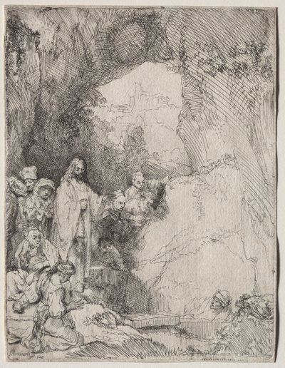 The Raising of Lazarus: Small Plate by Rembrandt van Rijn