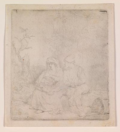 The Rest on the Flight by Rembrandt van Rijn