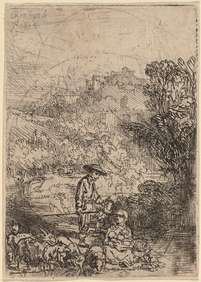 The Shepherd and His Family by Rembrandt van Rijn