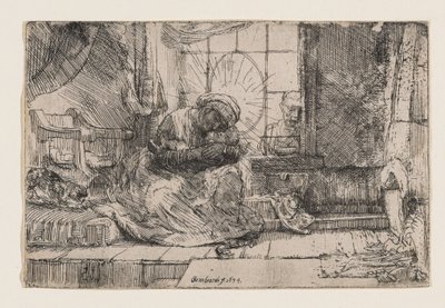 The Virgin and Child with Cat and Snake by Rembrandt van Rijn