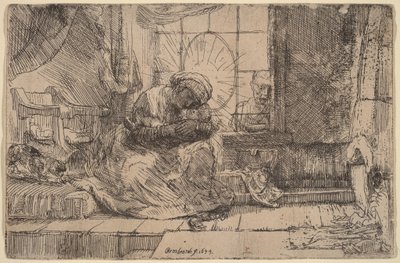 The Virgin and Child with the Cat and Snake by Rembrandt van Rijn