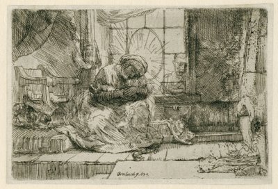 The Virgin and Child with the Cat and the Snake by Rembrandt van Rijn