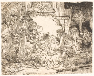 The Adoration of the Shepherds (with the lamp) by Rembrandt van Rijn