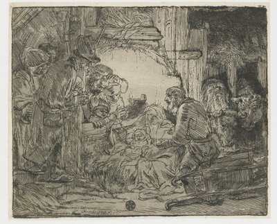 The Adoration of the Shepherds: With the Lamp by Rembrandt van Rijn