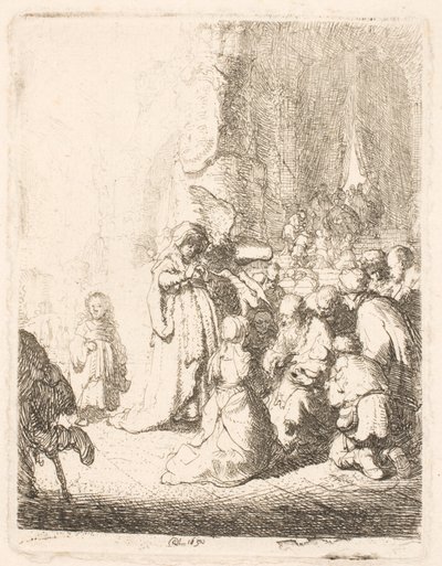 The Presentation in the Temple (small plate) by Rembrandt van Rijn