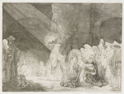 The Presentation in the Temple: Oblong Print by Rembrandt van Rijn