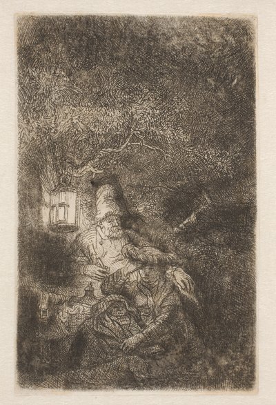The Rest on the Flight: A Night Piece by Rembrandt van Rijn