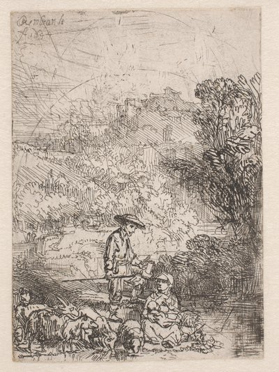 The Shepherd and His Family by Rembrandt van Rijn