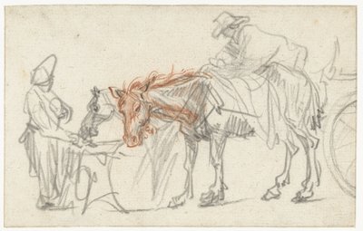 Two Horses at a Halting-place by Rembrandt van Rijn