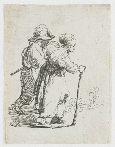 Two Tramps, a Man and a Woman by Rembrandt van Rijn