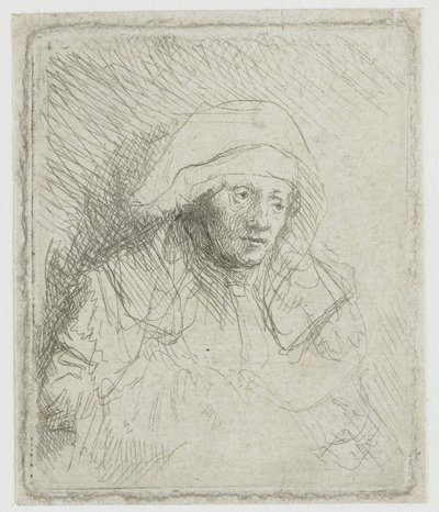 Sick Woman with a White Headscarf (Saskia) by Rembrandt van Rijn