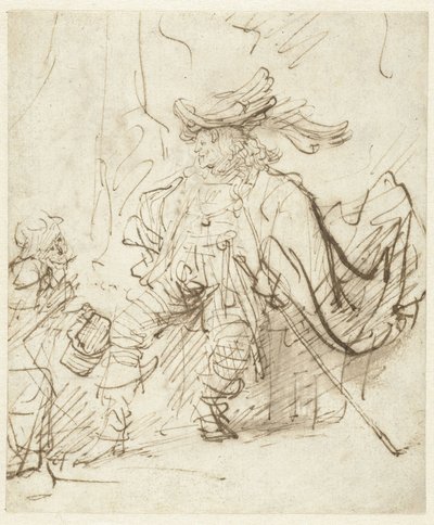 Seated Actor in the Role of Capitano by Rembrandt van Rijn