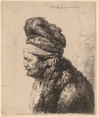 The Second Oriental Head by Rembrandt van Rijn and Studio of Rembrandt