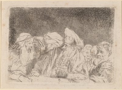 The Pharisees Debating (Fragment from the Hundred Guilder Print) by Rembrandt van Rijn and William Baillie
