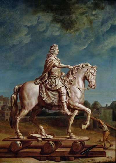 Transporting the Equestrian Statue of Louis XIV from the Workshop at the Convent of the Capucines in 1669 by René Antoine Houasse