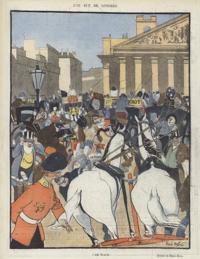 A London Street (Illustration for Le Rire) by René Bull