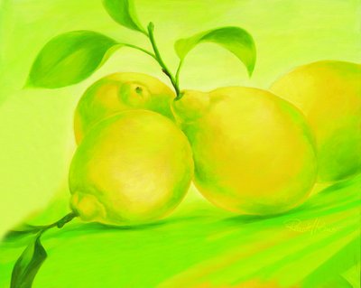Vibrant Green Lemons by Renate Holzner