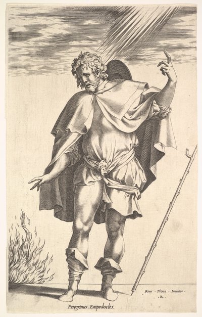 Empedocles, Standing Frontally with His Head Turned in Three-Quarter View by Rene Boyvin