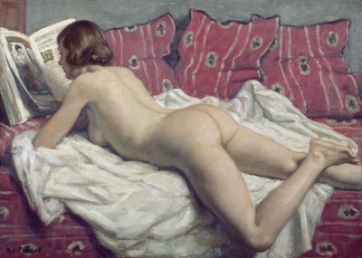 Nude on a Pink Divan by René François Xavier Prinet