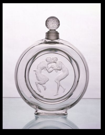 Le Baiser du Faune, Clear Glass Scent Bottle for Molinard by Lalique by Rene Jules Lalique