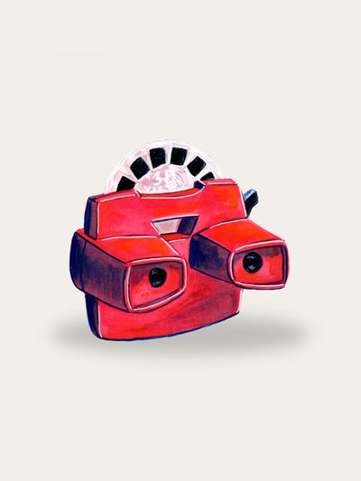 Red Retro Viewer by Renee Machan Cottagecore Artist