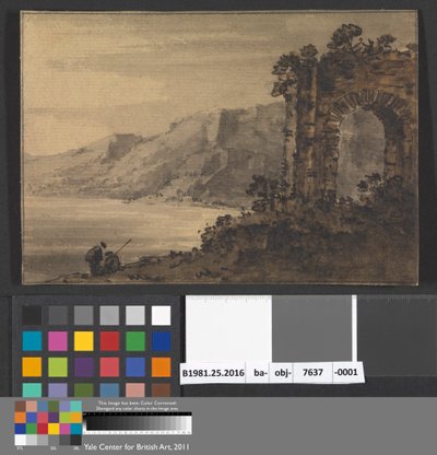 Classical Landscape with Two Figures on Lake Shore by Rev. William Gilpin