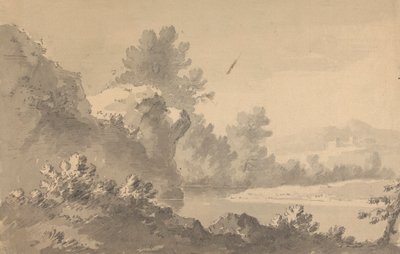 River Landscape with Castle in the Distance by Rev. William Gilpin