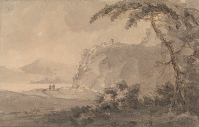 Two Figures on a Road by a Lake by Rev. William Gilpin