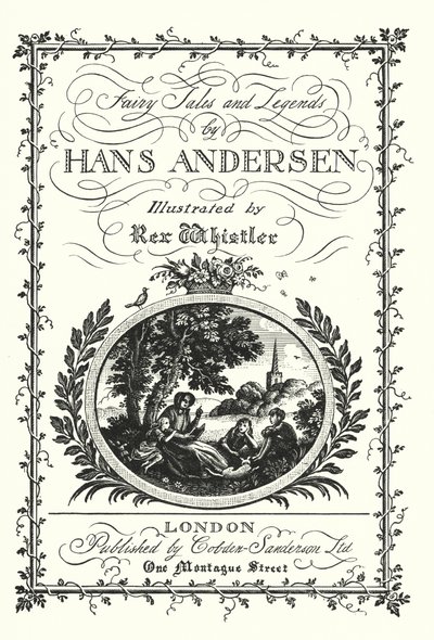 Title page for Fairy Tales and Legends by Hans Andersen by Rex (after) Whistler
