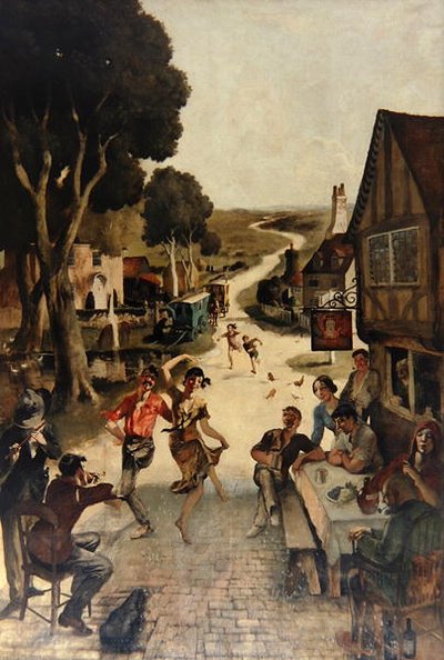 Rustic Scene: Villagers Dancing by Rex Whistler